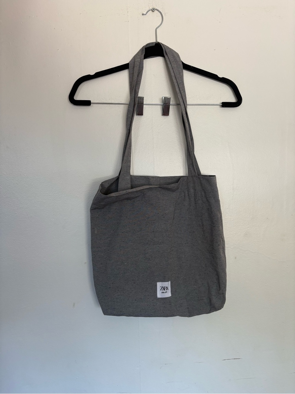 ZARA Gray โJoin Lifeโ Tote Bag - Recycled Materials - Medium